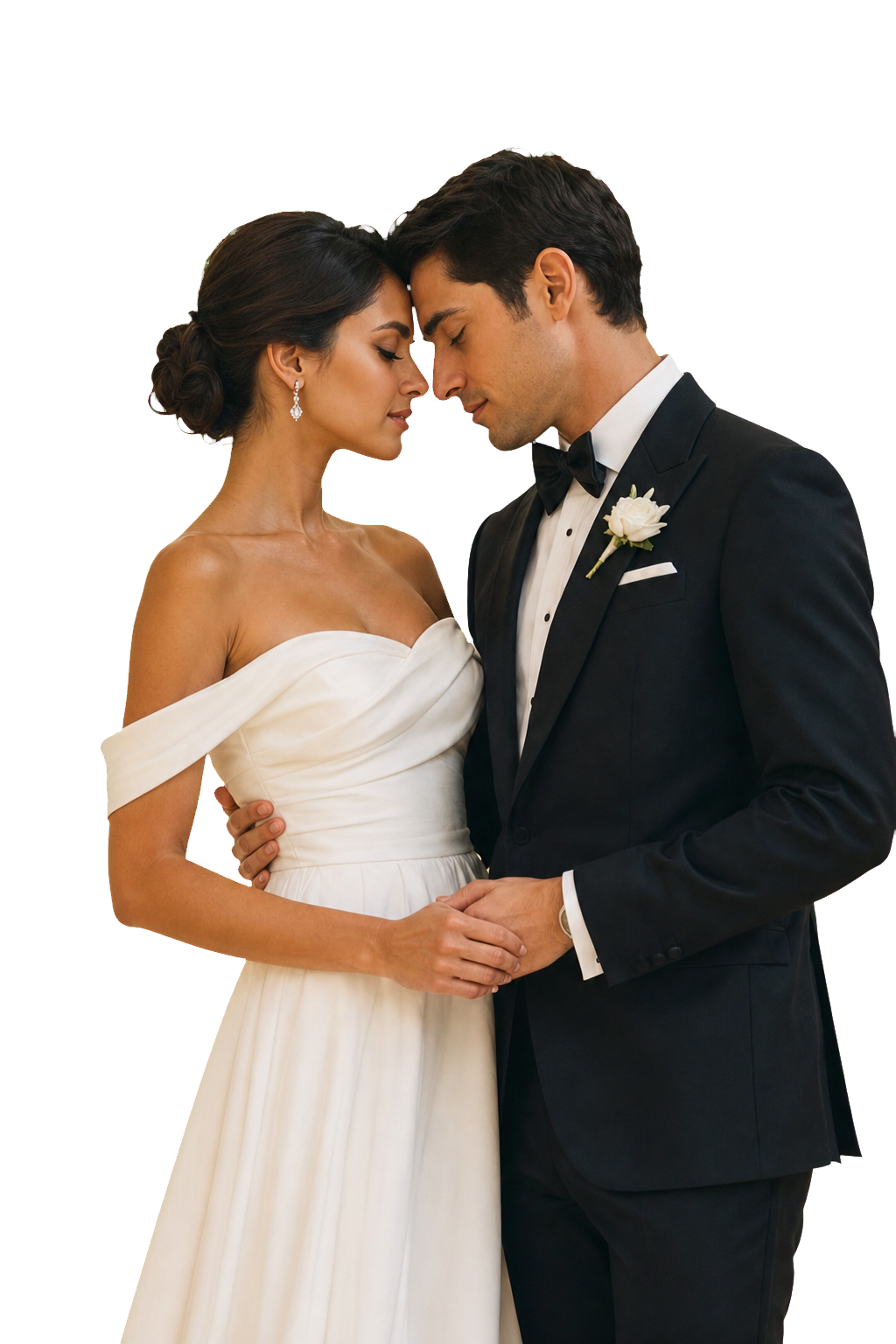 Noivos em traje elegante